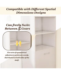 Streamdale Stretchable desk with storage shelves and wheels white