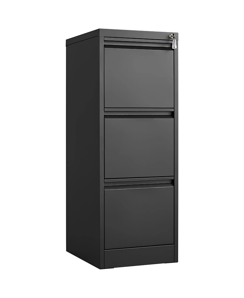 Streamdale Furniture Streamdale 3-Drawer Metal File Cabinet with Lock