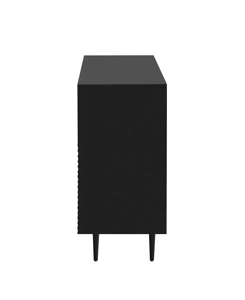 Streamdale Furniture Mira 2-Drawer Modern Side Cabinets with Adjustable Shelves and Geometric Door Design