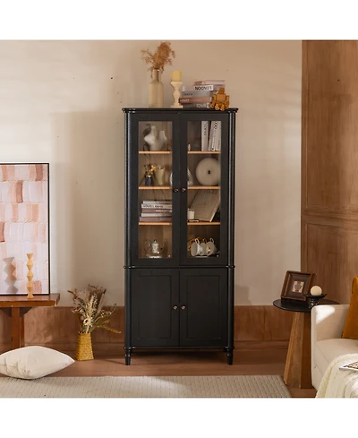 Streamdale Furniture Vintage Glass Door Display Cabinet