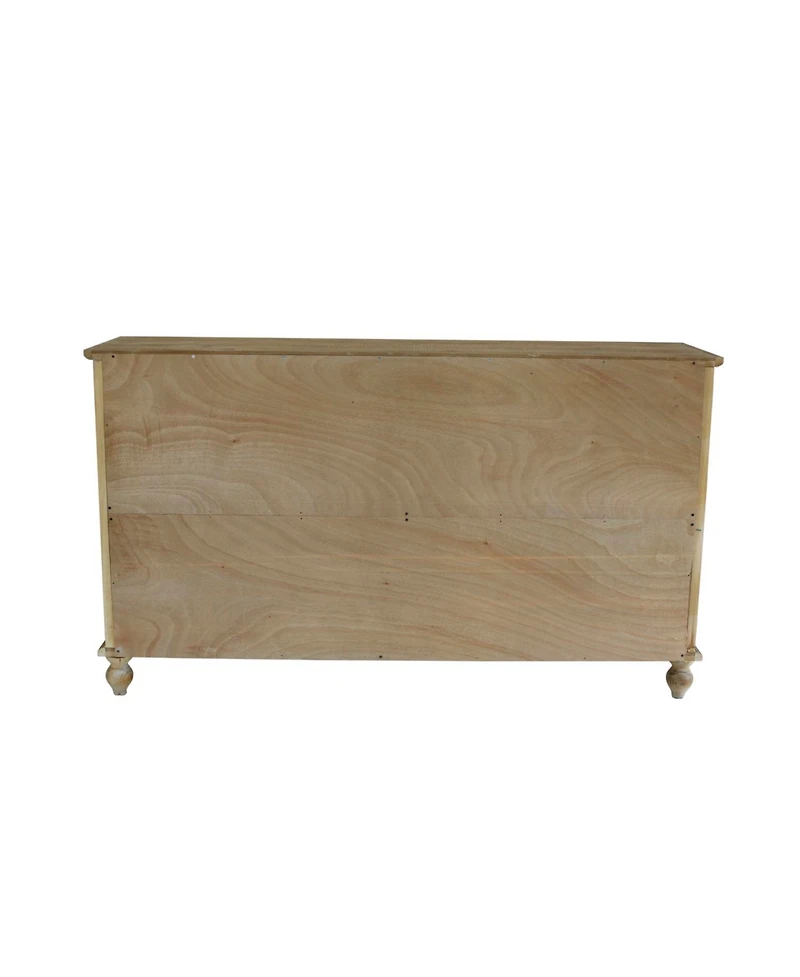 Streamdale Furniture Hollow-Carved Accent Cabinet Distressed Wood Adjustable Shelves