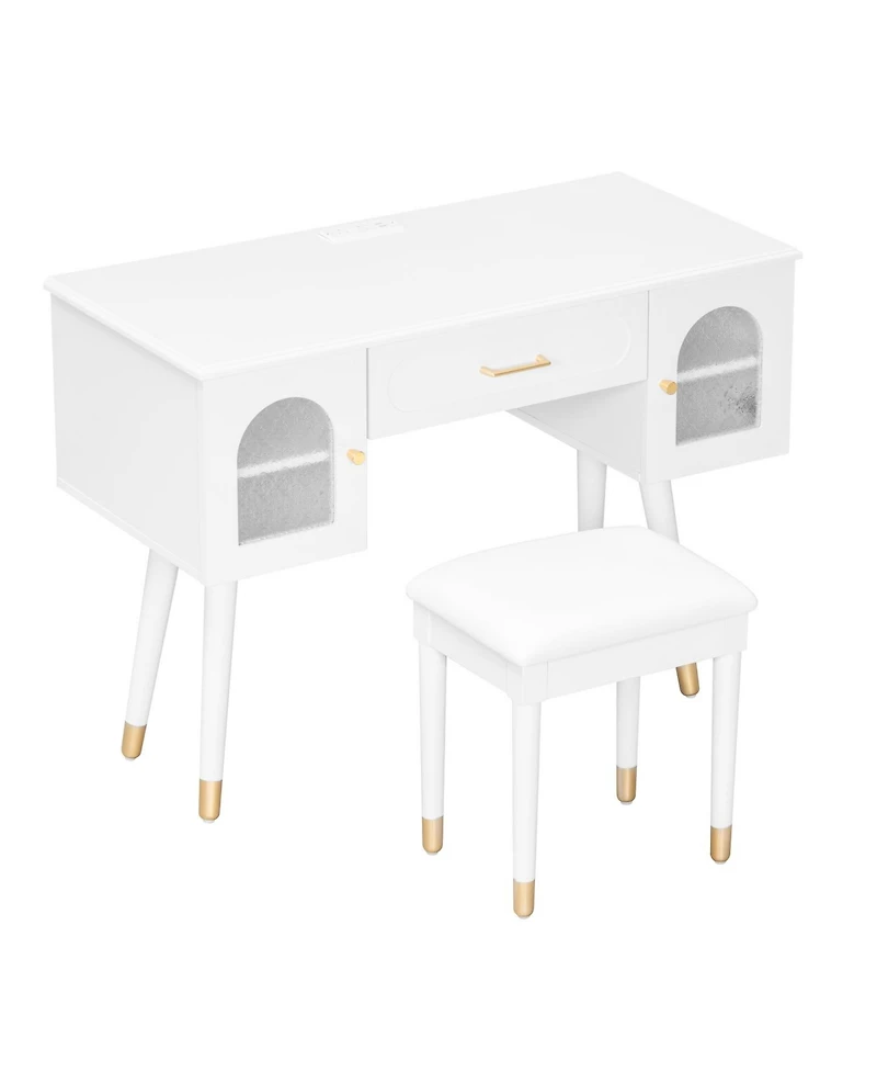 Streamdale Furniture Vanity Makeup Table Set Charging Port