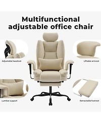 Streamdale Furniture Ergonomic Office Chair 200kg Lumbar Support Beige