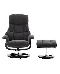 Streamdale Furniture Swivel Recliner Chair with Ottoman, Massage & Heat, Dark Grey