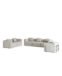 Streamdale Furniture Streamdale Chenille 6-Seater Convertible Sofa Bed with Storage