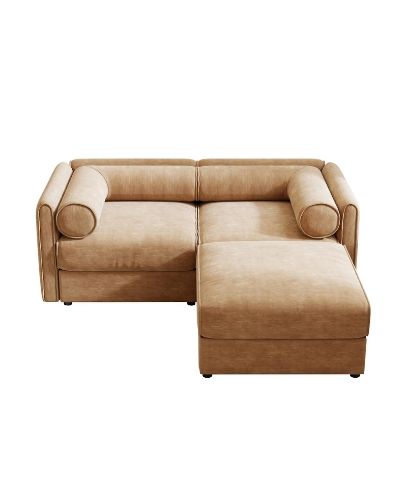 Streamdale Furniture Chenille 2-Seater Sofa with Ottoman Storage