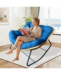 Streamdale Furniture Rattan Rocking Chair, Anti-Tip, 450LB Capacity.