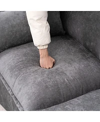 Streamdale Furniture Modern L-Shaped Sectional Sofa with Ottoman