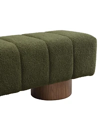 Streamdale Furniture Streamdale Green Boucle Upholstered Dining/Entryway Bench