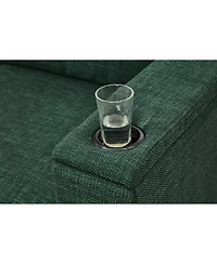 Streamdale Furniture 67.7" Modern Green Loveseat with Cup Holder & Storage