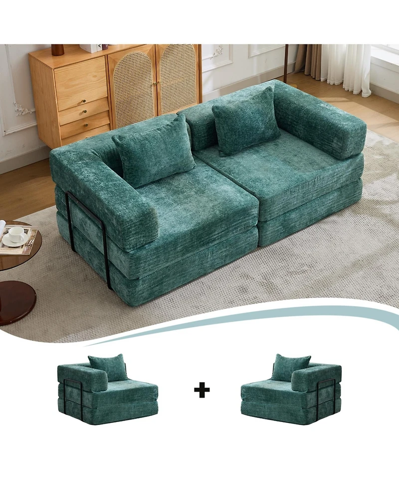 Streamdale Furniture Streamdale Compression Convertible Floor Sofa Bed