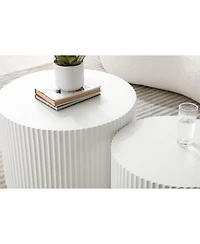 Streamdale Furniture White Round Nesting Coffee Tables (Set of 2)