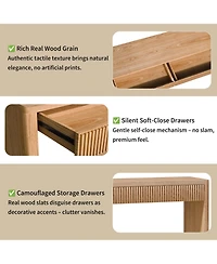 Streamdale Furniture Streamdale 60" Modern 2-Drawer Fluted Console Table