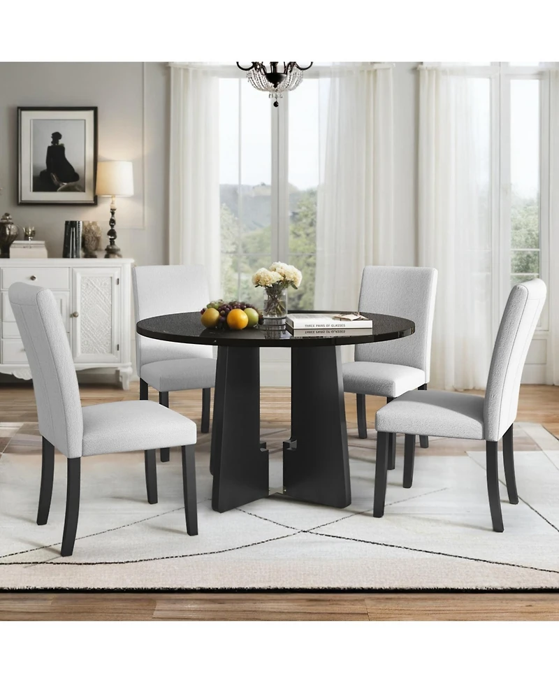 Streamdale Furniture 5-Piece Round Dining Set Chairs & 43" Table
