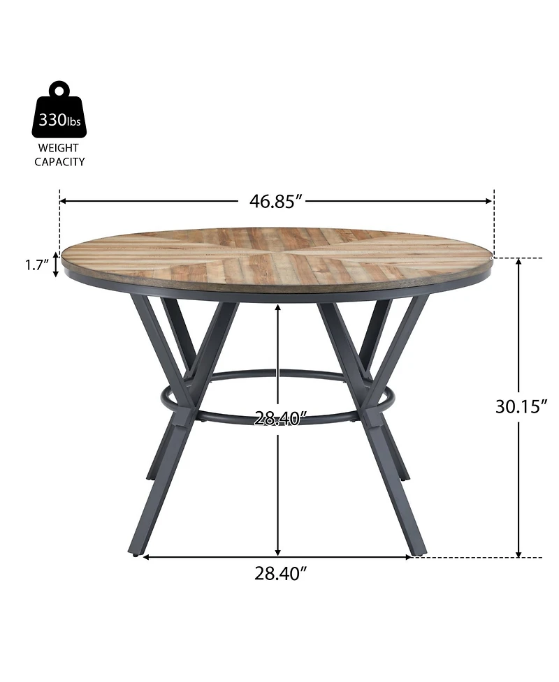 Streamdale Furniture Industrial Birch 5-Piece Dining Set