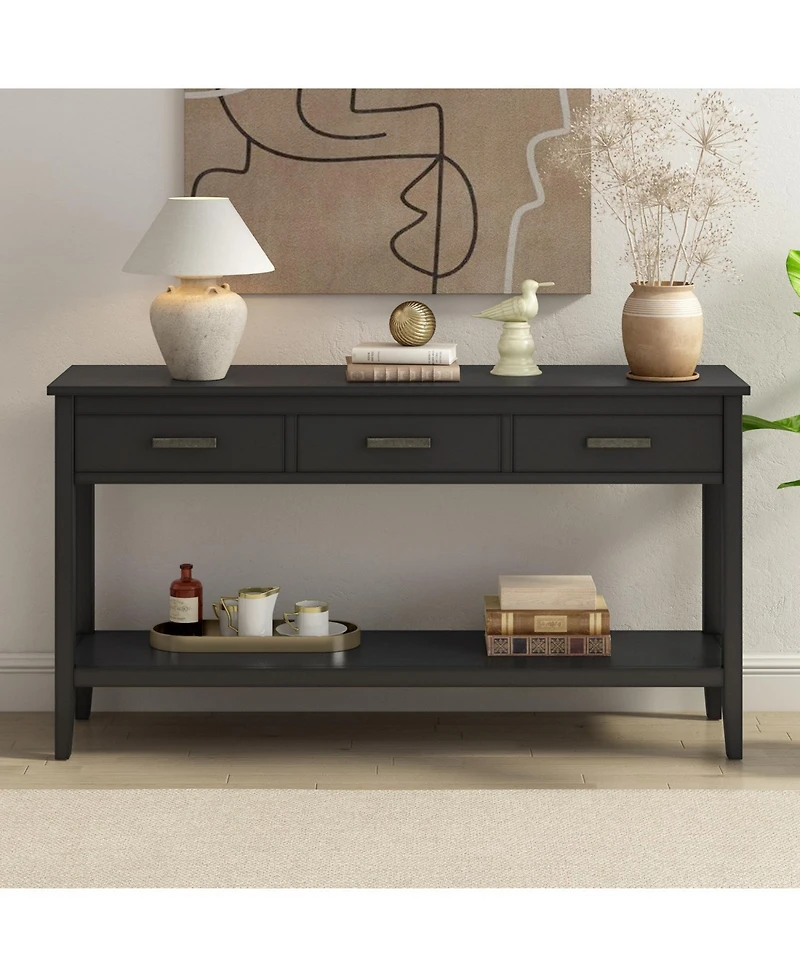 Streamdale Furniture Contemporary 3-Drawer Console Table with 1 Shelf, Entrance for Entryway, Hallway, Living Room, Foyer, Corridor