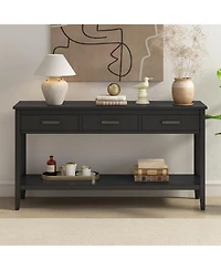 Streamdale Furniture Contemporary 3-Drawer Console Table with 1 Shelf, Entrance for Entryway, Hallway, Living Room, Foyer, Corridor