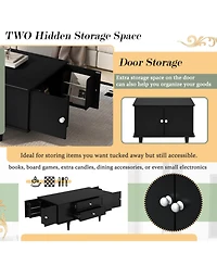 Streamdale Furniture Modern Rectangle Coffee Table w/ Drawers & Hidden Storage