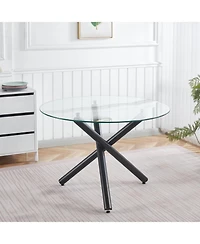 Streamdale Furniture Glass Dining Table - Modern Kitchen Table 110cm