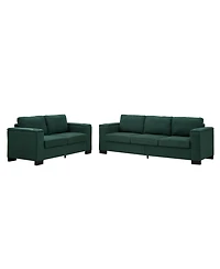 Streamdale Furniture Green Fabric Sofa Set with Cup Holder & Storage