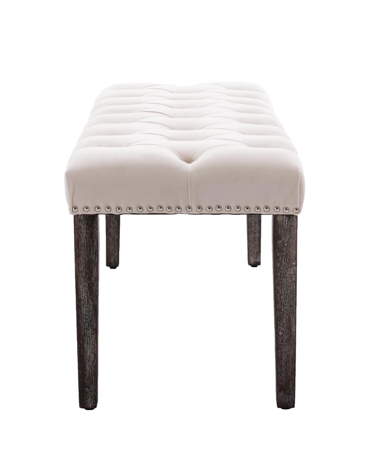 Streamdale Furniture Tufted Velvet Bench Ottoman