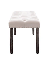 Streamdale Furniture Tufted Velvet Bench Ottoman
