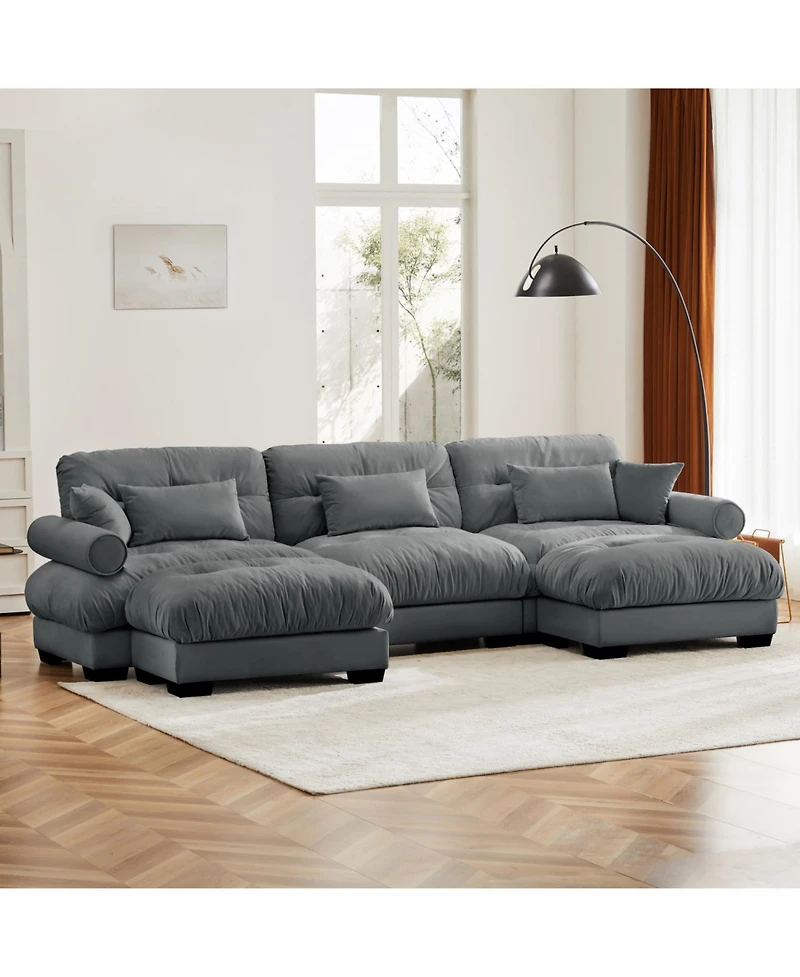 Streamdale Furniture Streamdale U Shape Sectional Sofa with Ottomans, Modern Corner Couch