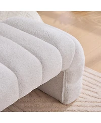 Streamdale Furniture Streamdale 69.7" Modern Upholstered Bed Bench, Chenille Ottoman, Ivory