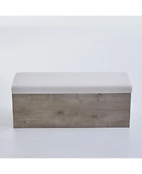 Streamdale Furniture Shelton Ivory Chenille Storage Bench