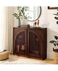 Streamdale Furniture Mid Century Fluted Sideboard Cabinet