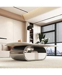 Streamdale Furniture Butterfly Coffee Table - Sintered Stone Top, Storage & Drawer