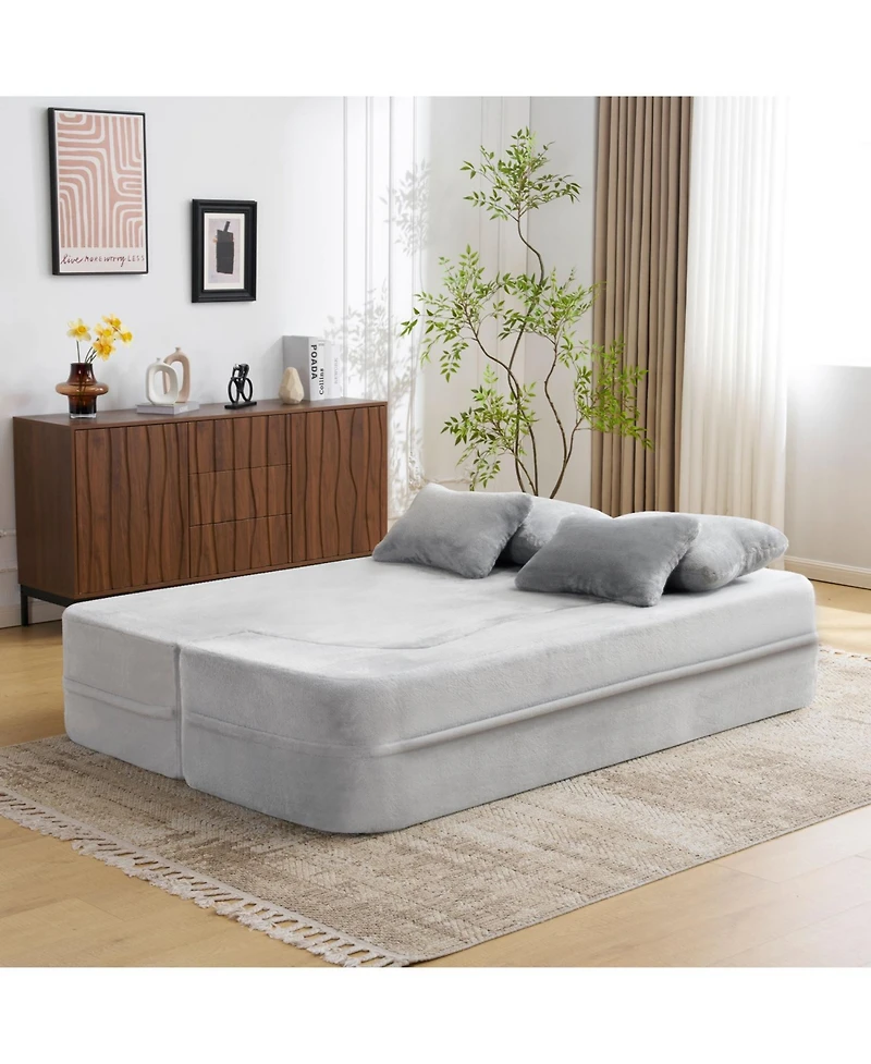 Streamdale Furniture Queen Floor Sofa Bed with 4 Pillows