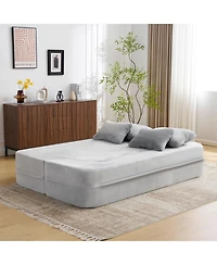 Streamdale Furniture Queen Floor Sofa Bed with 4 Pillows