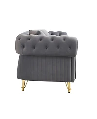 Streamdale Furniture Chesterfield Modern Tufted Velvet Living Room Sofa, 84.25"W Couch.