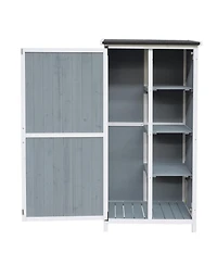Streamdale Furniture 54" Storage Shed w/ Sloped Roof & 5 Compartments