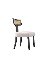 Streamdale Furniture Mid Century Rattan Dining Chairs - Set of 2 Black/Beige