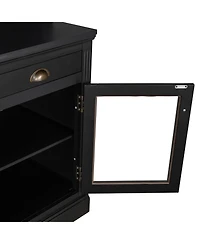 Streamdale Furniture Modern Bookcase with Glass Doors & Drawer - Black