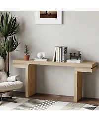 Streamdale Furniture 66" Wide Wood Console Table - Distressed Oak