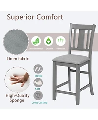Streamdale Furniture Counter Height Chairs Set of 4, Padded Seat, Gray