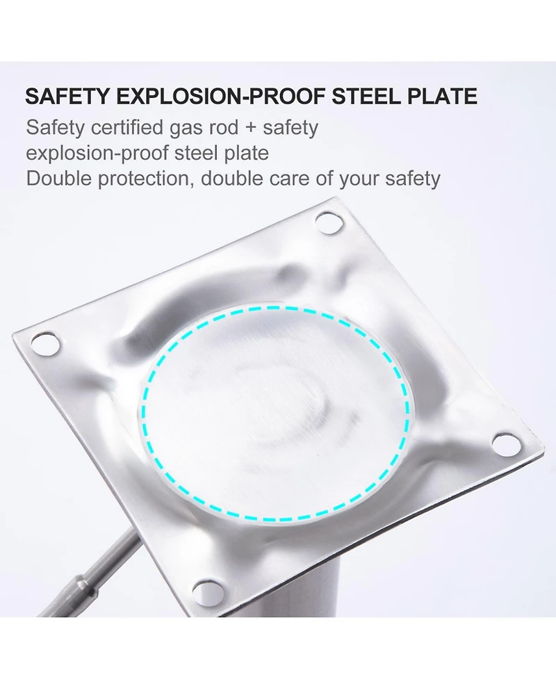 Streamdale Furniture Titanium Leather Bar Stool, Swivel Adjustable Height