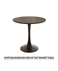 Streamdale Furniture Black Mdf 31.5" round dining table set with 2 faux leather chairs