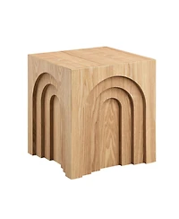 Streamdale Furniture Streamdale 15.74" Square Side Table Small Coffee Table Accent Table Bedside Table for Living Room Bedroom,Nature