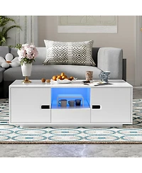 Streamdale Furniture Modern Coffee Table with Led Lights