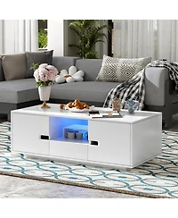 Streamdale Furniture Modern Coffee Table with Led Lights