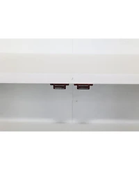 Streamdale Furniture 27" White Tower Cabinet - Rustic Wood Sideboard