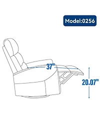 Streamdale Furniture Manual Recliner Chair with Rocker and Swivel in Fabric for Living Room