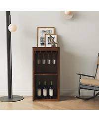 Streamdale Furniture Walnut Modular Wine Bar Cabinet