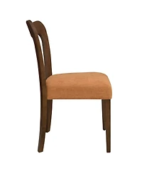 Streamdale Furniture Dining Chair Without Arm(walnut+caramel) Set of 2