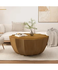 Streamdale Furniture 35.4" Modern Waterproof MgO Cement Coffee Table (Wood Grain