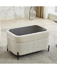 Streamdale Furniture Corduroy Storage Ottoman